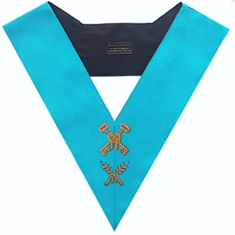 Sautoir Trésorier. Soie Naturelle - Rite Français Groussier (RFG) Nos Colonnes