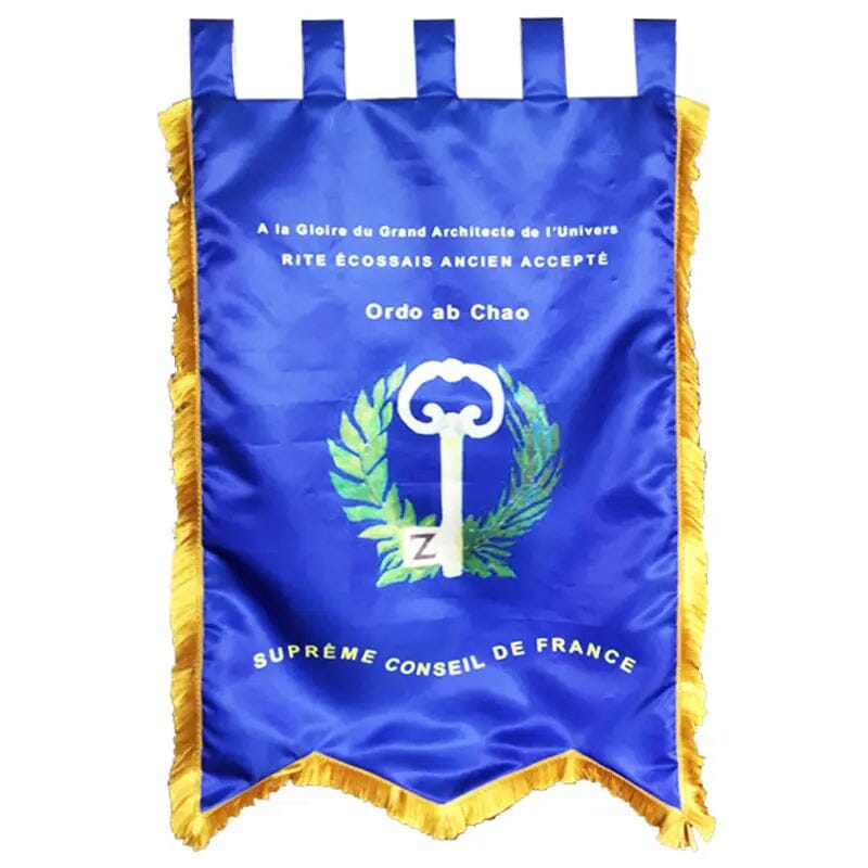 Bannière de Loge personnalisée - Satin (dimensions sur demande) bannières Nos Colonnes - Boutique Maçonnique 