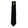 Cravate Maçonnique Noire - Équerre & Compas (Or) cravate Nos Colonnes - Boutique Maçonnique 