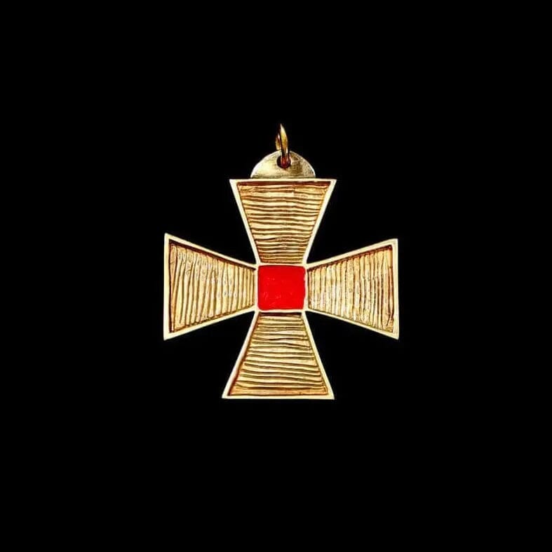 Croix Pectorale Commandeur CBCS (Rouge & Or) - Ordre Intérieur RER pendentif Nos Colonnes - Boutique Maçonnique 