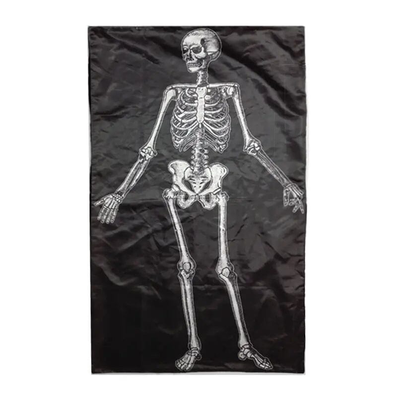 Drap mortuaire "Squelette" - Satin (167x100cm) bandeau cabinet de reflexion Nos Colonnes - Boutique Maçonnique 