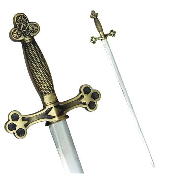 Épée maçonnique de Loge - Garde tréflée, symboles sculpture Nos Colonnes - Boutique Maçonnique 