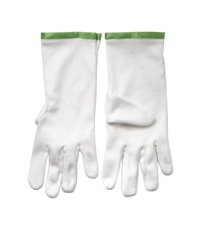 Gants Maçonniques blancs bordés de vert (4° RER) gants Nos Colonnes - Boutique Maçonnique 