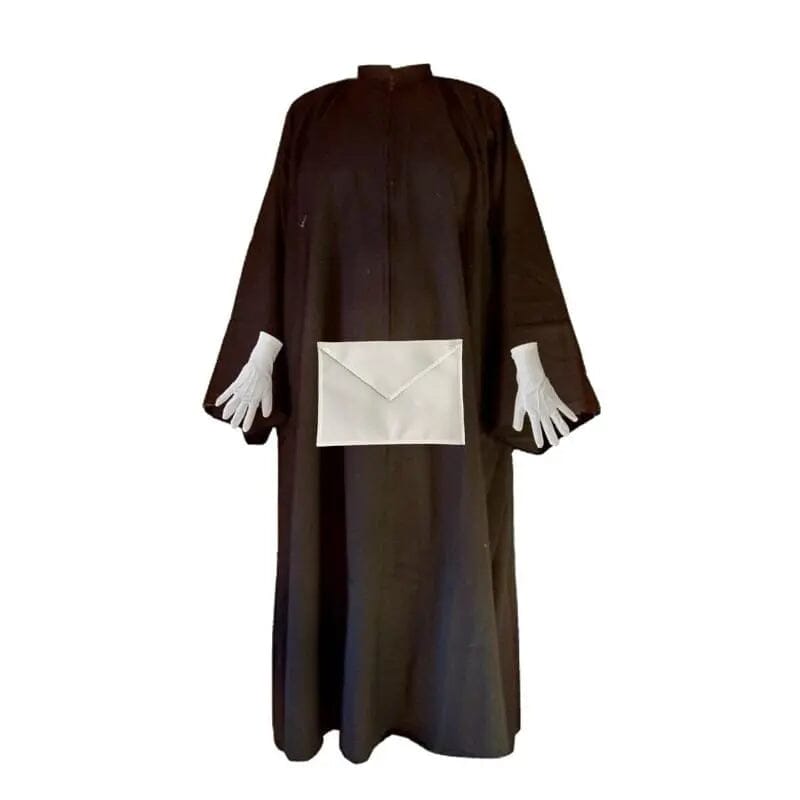 Pack Robe Noire + Tablier + Gants - Grande Loge Féminine de France (GLFF) cape Nos Colonnes - Boutique Maçonnique 