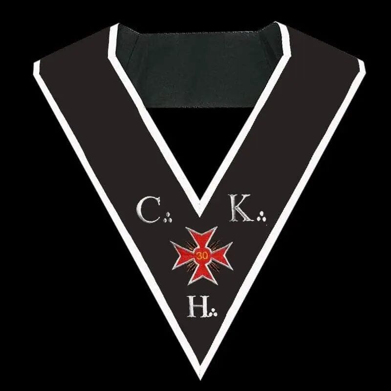 Sautoir Chevalier Kadosh Croix Templière CKH-CKS. 30° degré - Memphis-Misraïm sautoir Nos Colonnes - Boutique Maçonnique CKH 