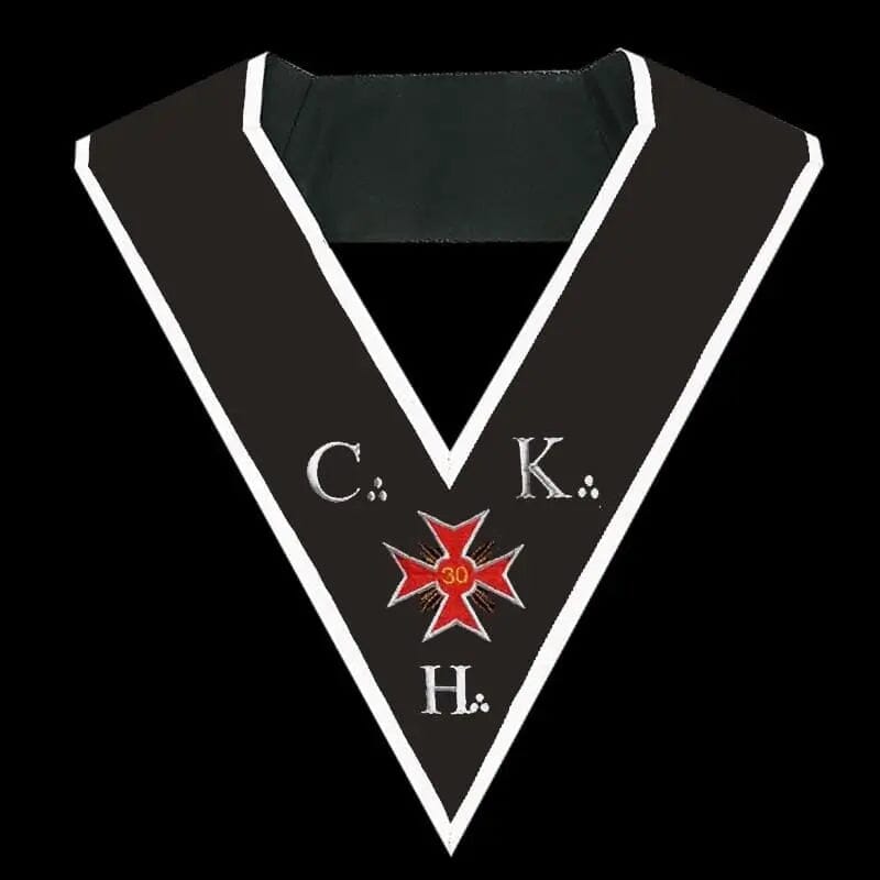 Sautoir Chevalier Kadosh. CKS/CKH, Croix Templière - 30° degré REAA sautoir Nos Colonnes - Boutique Maçonnique CKH 