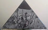 Load image into Gallery viewer, Sculpture Pyramide 4 faces avec gravures « La Taille de la pierre à différentes époques » Nos Colonnes - Boutique Maçonnique