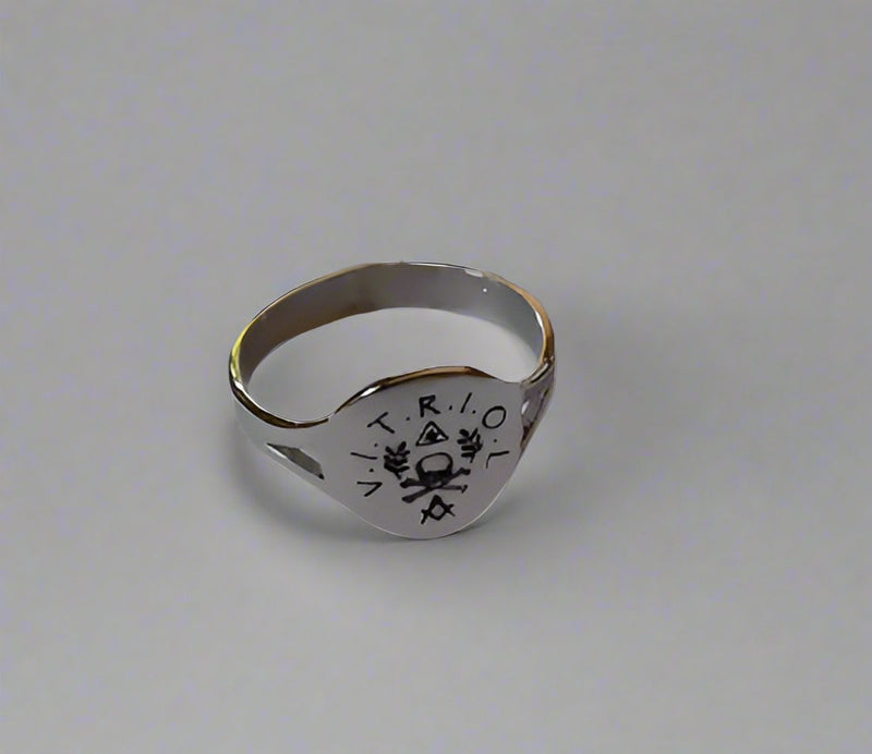 Bague Franc Maçon "V.I.T.R.I.O.L." en Argent rhodié - Nos Colonnes