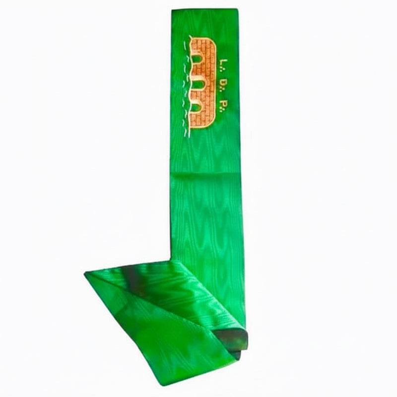 Cordon chevalier d’orient 15e degré REAA vert franges - Nos Colonnes