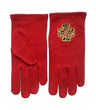 Masonic Red Gloves. Rosy Cross (red, black & gold)