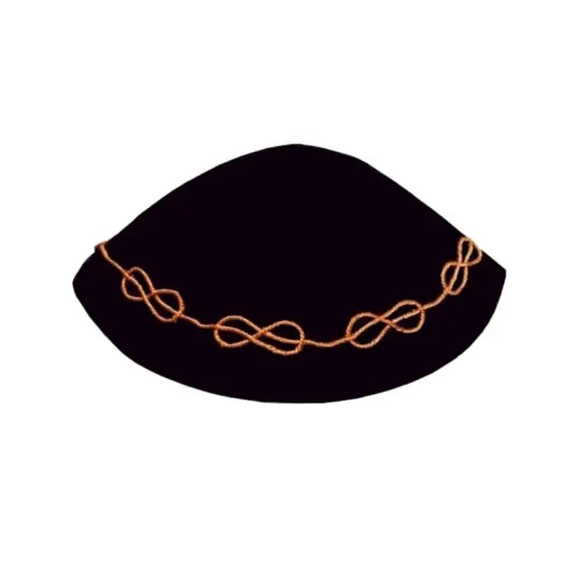 Kippa Maître Franc-Maçon noire avec Lacs d’Amour