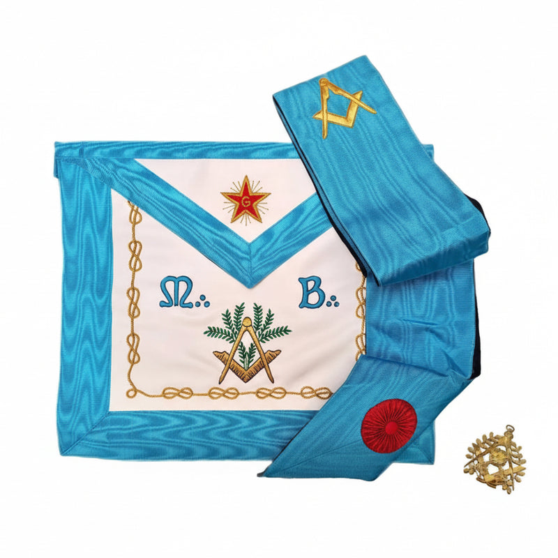 Pack Maître. Tablier Luxe - Cordon - Bijou - Rite Français Groussier RFG - Nos Colonnes
