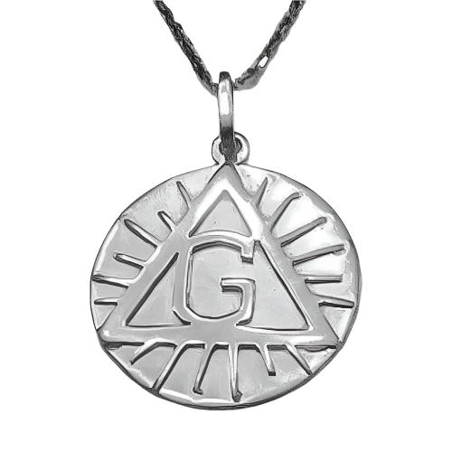 Pendentif triangle solaire G (argent 925/1000) - Nos Colonnes
