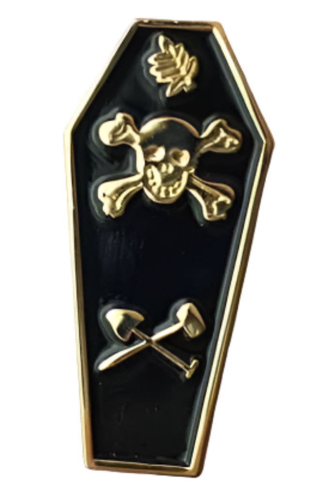 Pin's Maçonnique Cercueil (noir & or) - Nos Colonnes