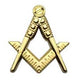 Masonic Square & Compass Lapel Pin (Gold)