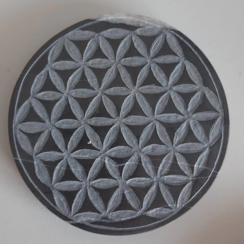 Sculpture « Fleur de vie », marbre gris - 13cm - Nos Colonnes