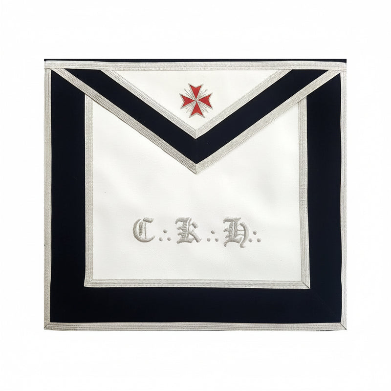 Tablier Chevalier Kadosh CKH/CKS 30° degré REAA – face avant broderies crâne et épée
