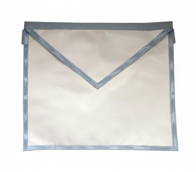 Tablier Compagnon Régime Écossais Rectifié RER – face avant broderies symboliques fond blanc