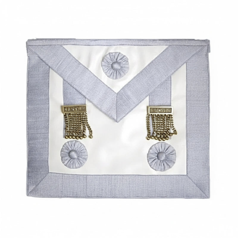 Tablier Maître. 3 Rosettes/Pendeloques. 39 x 33 cm - Régime Écossais Rectifié (RER) - Nos Colonnes