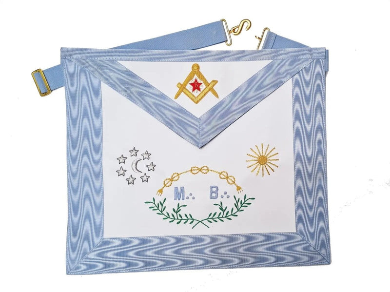Tablier Maître MB Rite Français Traditionnel RFT – face avant brodé M∴B∴