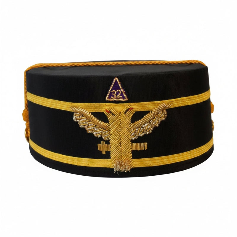 Toque de Luxe Noire 32° Degré - Rite Écossais Ancien Accepté (REAA) - Nos Colonnes